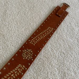 NWT Abercrombie and Fitch Brown Studded Wide Belt